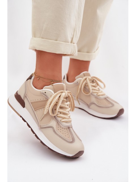 Women's Sneakers Made of Eco Leather Beige Kelira 2