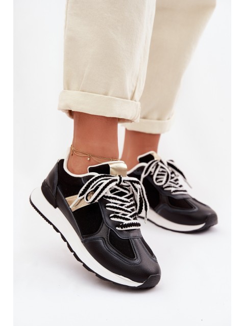 Women's Eco Leather Sneakers Black Kelira 2