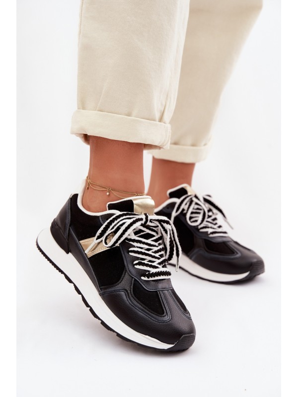 Women's Eco Leather Sneakers Black Kelira 2