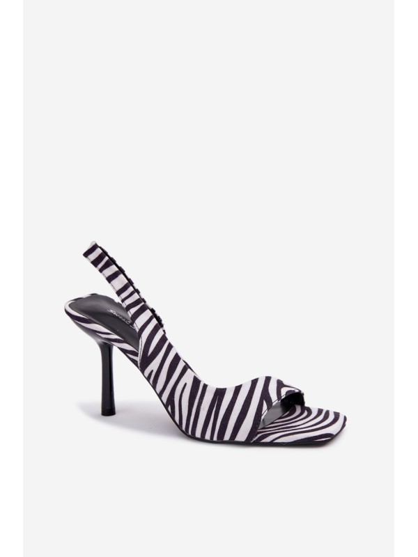 Moteriškos aukštakulnės basutės su ekologiška zomša „Zebra Calvoria“