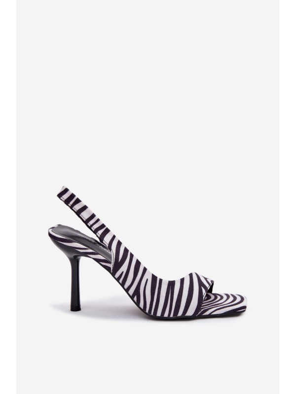 Moteriškos aukštakulnės basutės su ekologiška zomša „Zebra Calvoria“