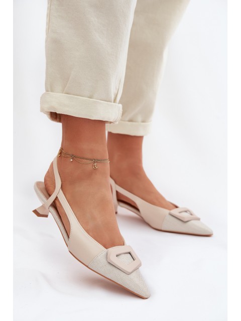 Women's Low Heel Sandals With Decorative Detail Beige Camira 2