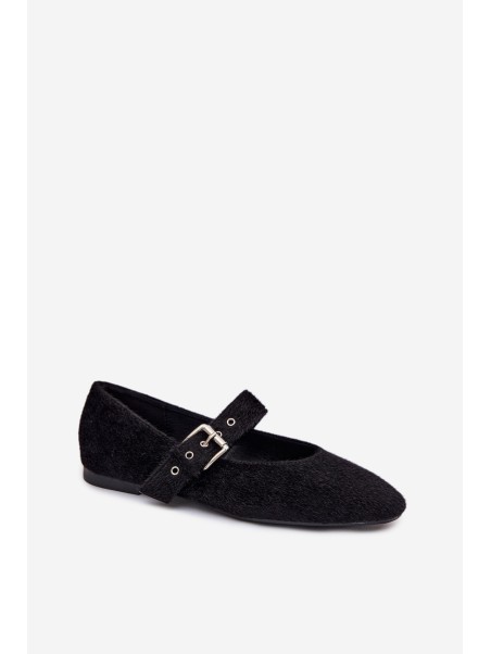 Women's Ballerinas With Strap Black Pamira