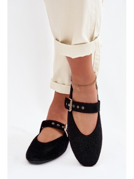 Women's Ballerinas With Strap Black Pamira