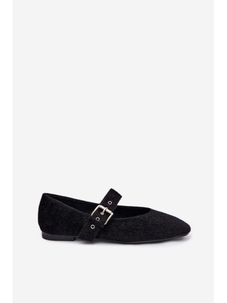 Women's Ballerinas With Strap Black Pamira