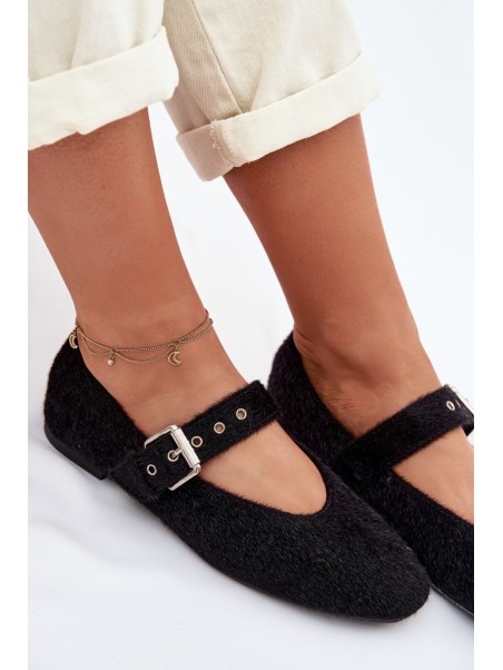 Women's Ballerinas With Strap Black Pamira
