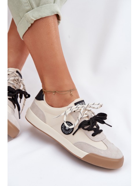 Women's Sneakers With Double Lacing Big Star TT274168 Beige