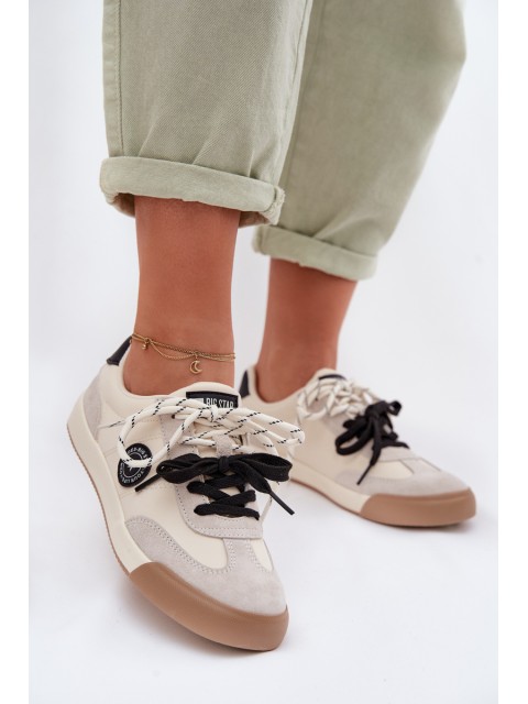 Women's Sneakers With Double Lacing Big Star TT274168 Beige 2