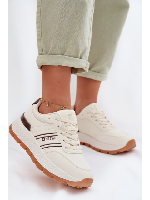 Women's Platform Sneakers Big Star TT274881 Hi-Poly System Beige