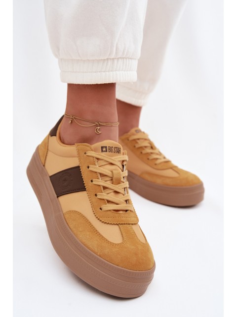 Women's Suede Sneakers Big Star TT274166 Yellow 2