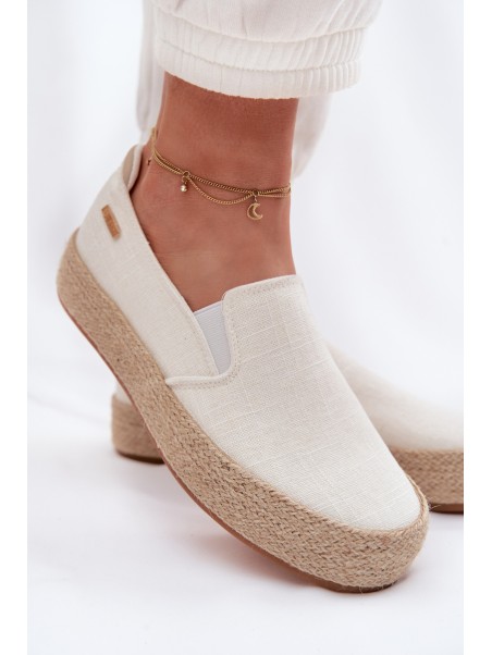 Women's Platform Espadrilles Big Star TT274090 Ecru