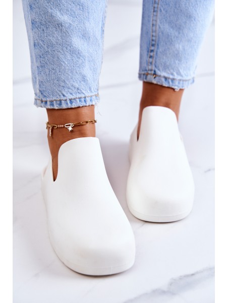 Fashionable Rubber Clogs White Meriko