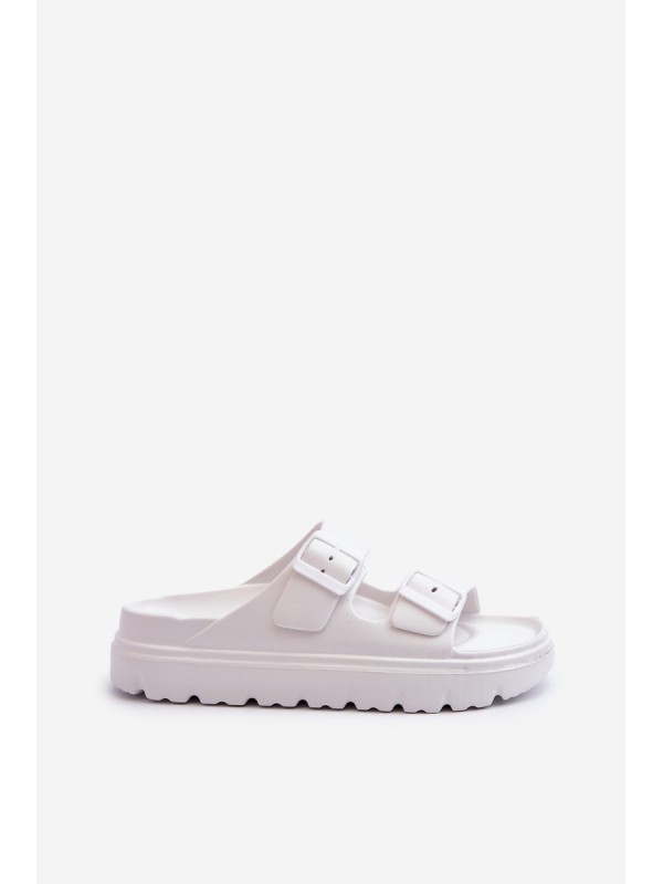 Women's White Platform Foam Flip Flops Melorea