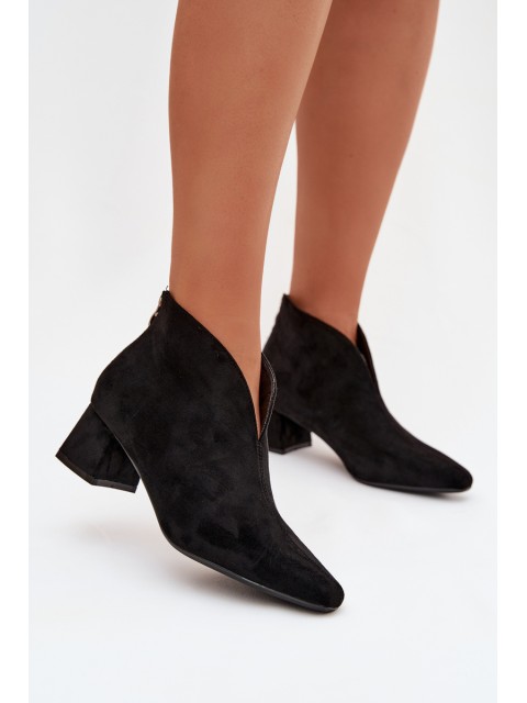 Women's Block Heel Ankle Boots with Stitching Black Darlisse 2