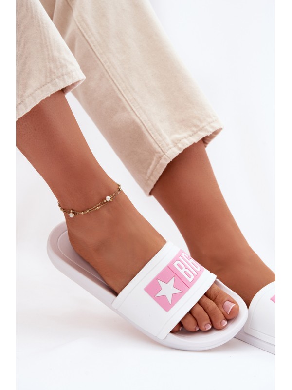 Moteriškos šlepetės Big Star TT274A005 baltai rožinės