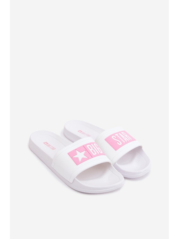 Moteriškos šlepetės Big Star TT274A005 baltai rožinės