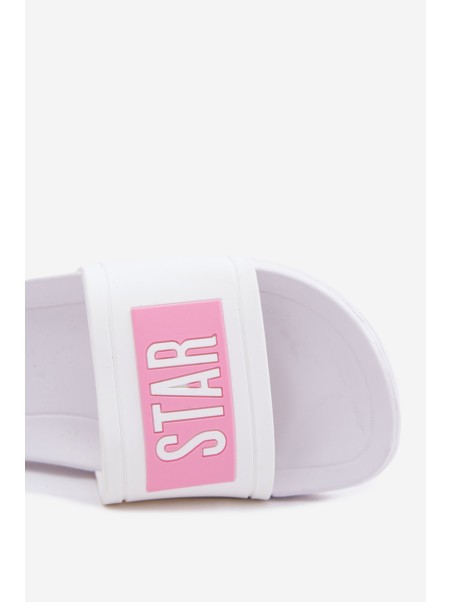 Moteriškos šlepetės Big Star TT274A005 baltai rožinės