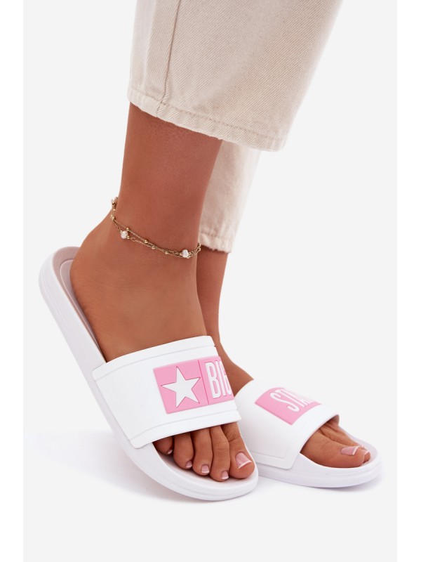 Moteriškos šlepetės Big Star TT274A005 baltai rožinės