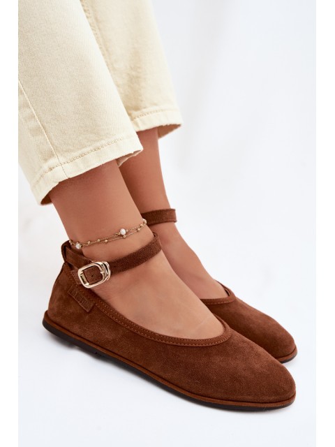 Big Star Camel Leather Ballerinas TT274211