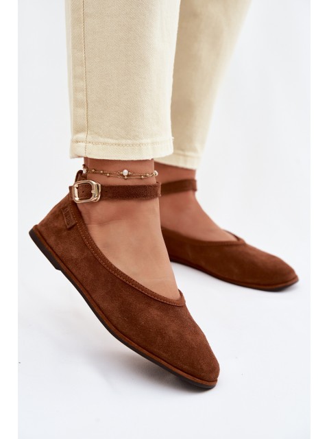 Big Star Camel Leather Ballerinas TT274211 2