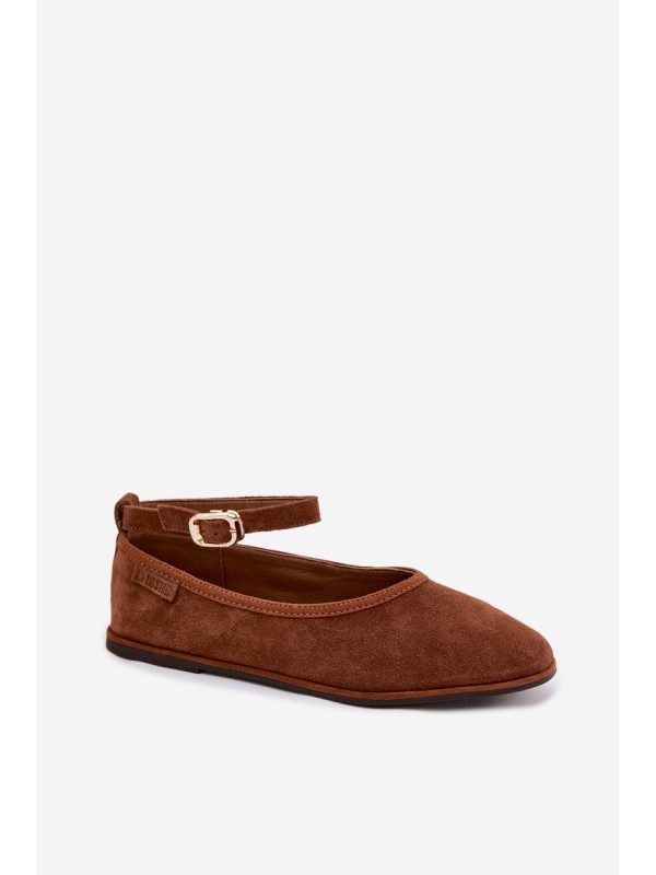 Big Star Camel Leather Ballerinas TT274211