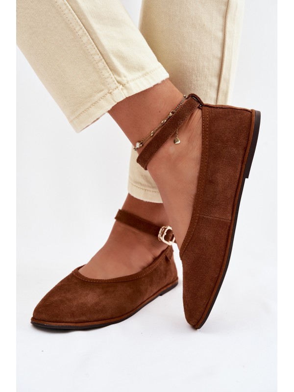 Big Star Camel Leather Ballerinas TT274211