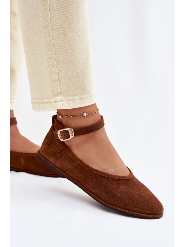 Big Star Camel Leather Ballerinas TT274211