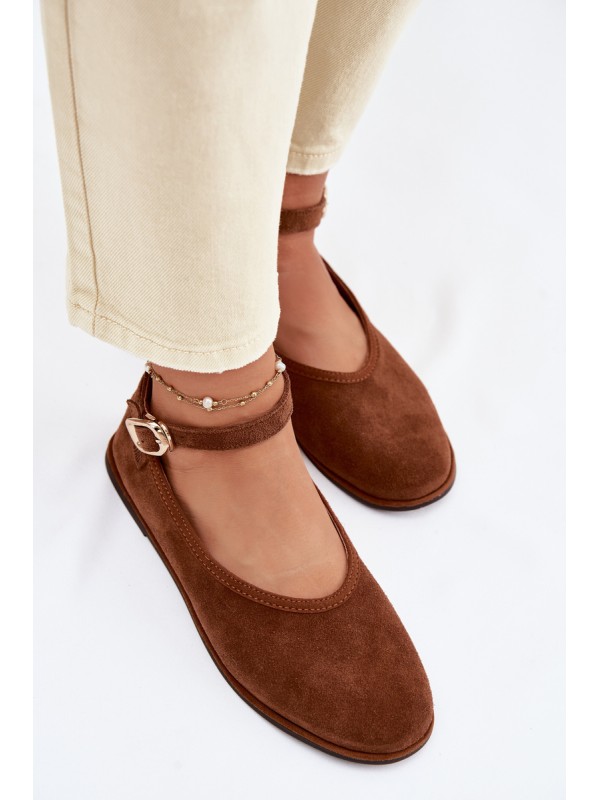 Big Star Camel Leather Ballerinas TT274211