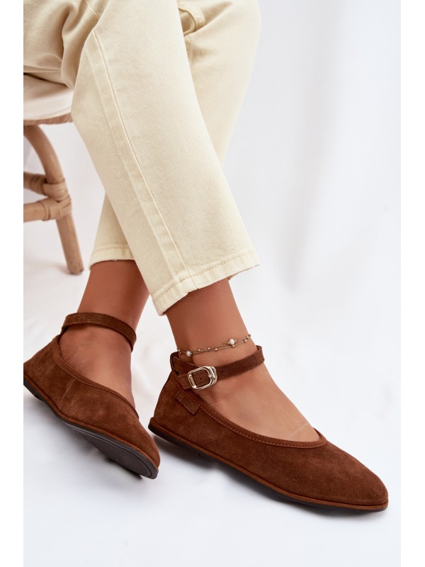 Big Star Camel Leather Ballerinas TT274211