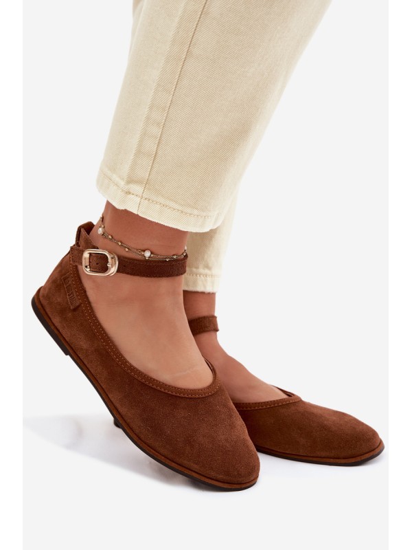 Big Star Camel Leather Ballerinas TT274211