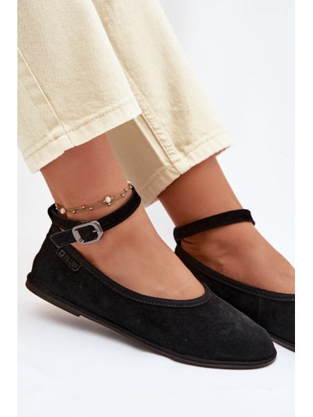 Big Star Natural Suede Ballerinas TT274212 Black