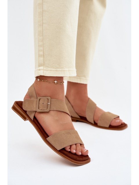 Women's Suede Sandals Big Star TT274491 Beige 2