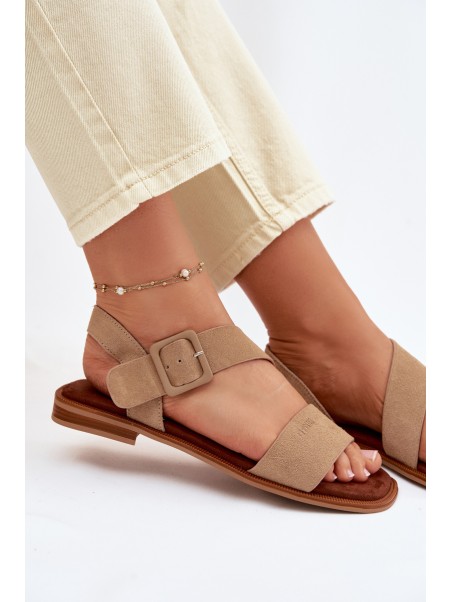 Moteriškos zomšinės basutės Big Star TT274491 smėlio spalvos