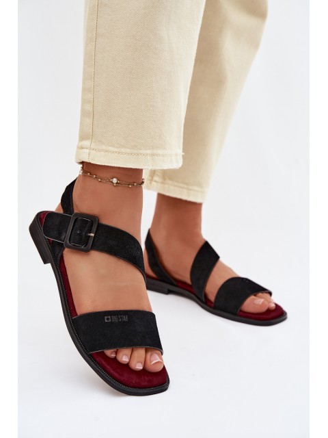 Women's Suede Sandals Big Star TT274490 Black