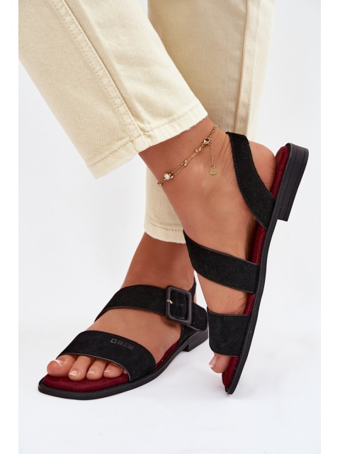 Women's Suede Sandals Big Star TT274490 Black 2
