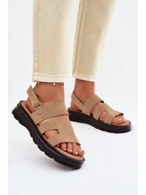 Women's Suede Sandals Big Star TT274482 Beige 2
