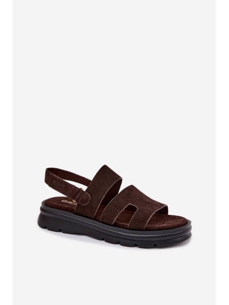 Women's Suede Sandals Big Star TT274483 Chocolate
