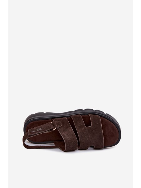 Women's Suede Sandals Big Star TT274483 Chocolate