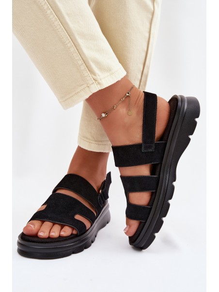 Women's Suede Sandals Big Star TT274484 Black