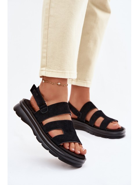 Women's Suede Sandals Big Star TT274484 Black 2