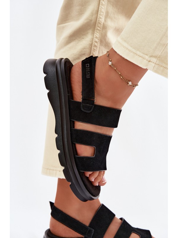 Women's Suede Sandals Big Star TT274484 Black