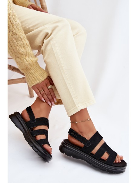 Women's Suede Sandals Big Star TT274484 Black