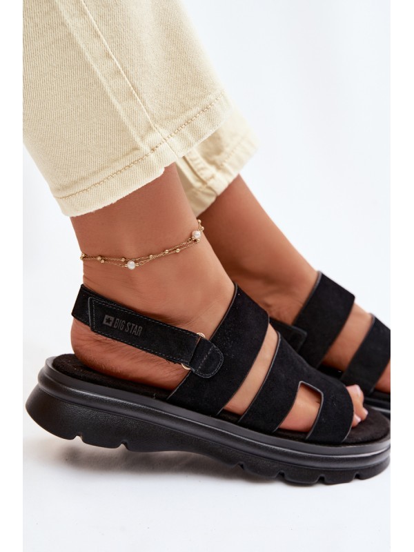 Women's Suede Sandals Big Star TT274484 Black