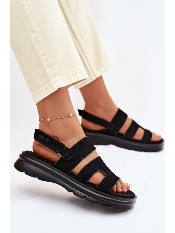 Women's Suede Sandals Big Star TT274484 Black