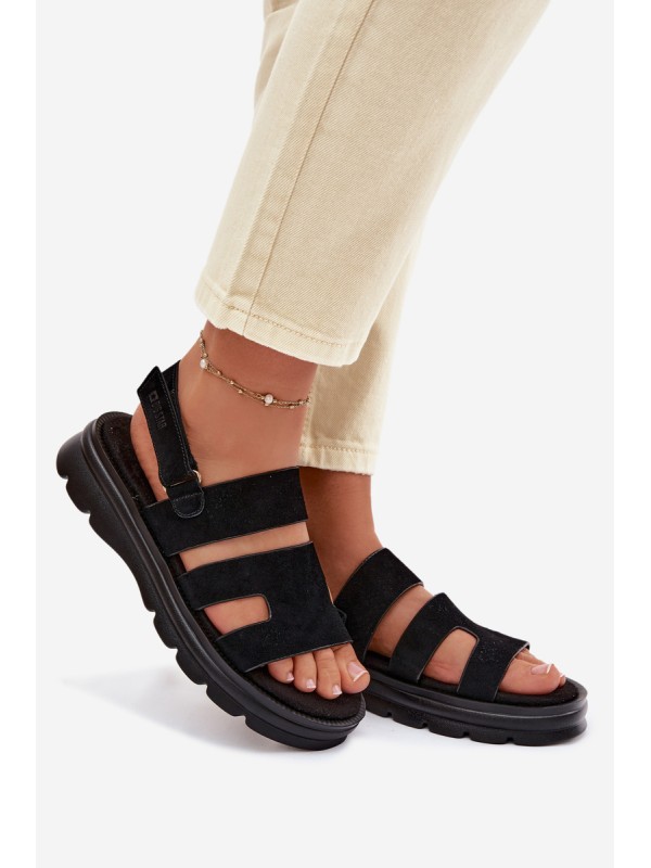 Women's Suede Sandals Big Star TT274484 Black