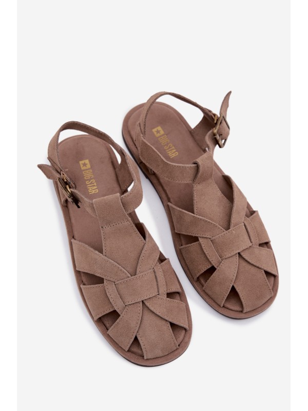 Moteriškos plokščiapadžiai natūralios zomšos basutės Big Star TT274250 smėlio spalvos