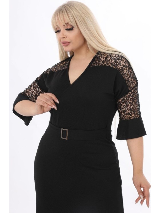 Juoda elegantiška suknelė ❤️ Suknelės apkūnioms 2