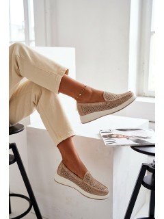 Women's Openwork Moccasins Sergio Leone MK097H Gold 2