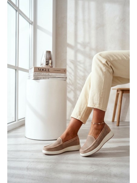 Moteriški ažūriniai mokasinai Sergio Leone MK097H auksiniai