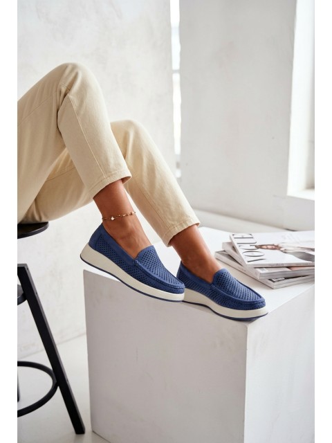 Women's Perforated Moccasins Sergio Leone MK097H Blue 2